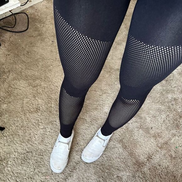 Free People Movement Black Yoga Leggings with netting design - Picture 3 of 10